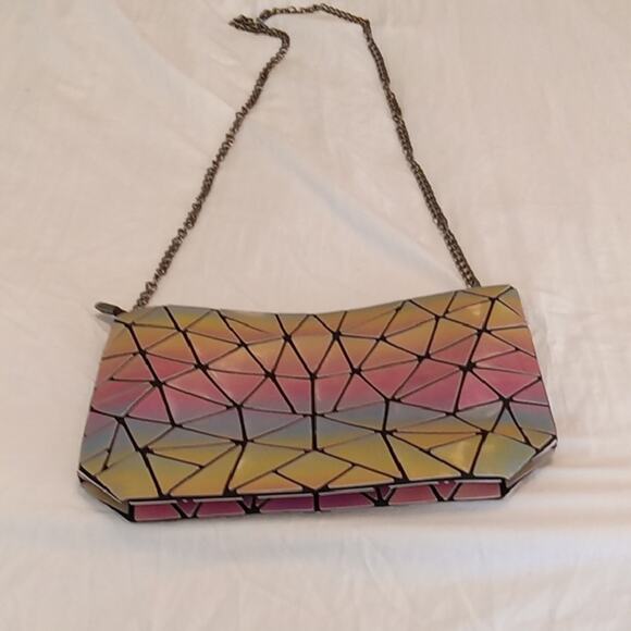 Kaleidoscope Women's Geometric Multicolor Metal Chain Bag. Art to Wear - Picture 1 of 9